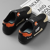 levne Pohodlné šněrovací boty-Pánské černo-béžové golfové tenisky, sportovní a pohodlné, ideální na golfová hřiště a aktivní pobyty