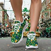 tanie Męskie buty-Męskie trampki sportowe Green Clover na Dzień Świętego Patryka – oddychające i wygodne buty do biegania na paradę irlandzką, spacery na świeżym powietrzu, imprezy świąteczne i do codziennego użytku