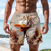 economico Animali &amp; Uccelli-Per uomo Cartoni animati Divertente Anatra Costumi da bagno Pantaloncini da mare Pantaloncini da Surf Misura del girovita medio Hawaiano Vacanza al Mare Tasche Laterali fodera in rete Coulisse