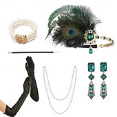 economico Accessori e altro-Anni 1920 Fascia Flapper Il grande Gatsby Senza colletto Costume Per donna Carnevale Mascherata Feste Mascherata Adulti 1 Paio di orecchini 1 Bracciale Guanti Tutte le stagioni