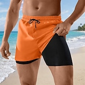 economico Costumi da Bagno per Uomini-Per uomo Costumi da bagno Pantaloncini da mare Pantaloncini da bagno boxer Shorts Coulisse Elastico in vita Tinta unica Asciugatura Rapida Traspirante Sopra il ginocchio Casuale Spiaggia Nuoto