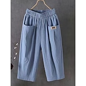 economico Fondi-Per donna Pantaloni capri Pantaloncini Estivi Shorts da Spiaggia Pantaloncini larghi Vacanza Moda Streetwear Lunghezza al polpaccio Vita Alta Semplice Tasca Fascia Elastica Comodità Asciugatura