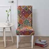 economico Fodera per sedia da pranzo-Coprisedia da pranzo Coprisedia per sgabello Coprisedia in poliestere con stampa geometrica