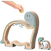 voordelige Reistassen &amp; handbagage-Houten spaarpot in de vorm van een dinosaurus voor jongens, transparante spaarpot met acrylvenster, creatieve spaarpot, cadeau spaarpot, nieuwjaars-, verjaardags- of doopcadeau voor peuters en meisjes
