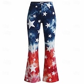 Χαμηλού Κόστους Κάτω-250ή Επέτειος ΗΠΑ Ρετρό / Βίντατζ Δεκαετία '70 Παντελόνια Παντελόνι με καμπάνα Χίπισσα Ντίσκο Ψηλή Μέση Φανταχτερή Φόρεμα Γυναικεία Μασκάρεμα 4η Ιουλίου Πάρτι Ημέρα της ανεξαρτησίας Ενηλίκων