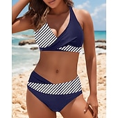 cheap Surfing Tankinis &amp; Bikinis-Women's Halter Bikini Top Bathing Suit 2 Pieces Patchwork Quick Dry High Elasticity Sleeveless Swimwear Swimsuit Surfing Bikini Swimming Summer