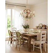 billige Stearinlysdesign-4-Light 6-Light 58 cm Hengende lanternedesign Anheng Lys Metall Glass Malte overflater Moderne 110-120V 220-240V