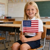  100 stk amerikanske trepoler håndviftende flagg amerikansk uavhengighetsdag hageflagg amerikansk arbeidsdag flagg 250-årsjubileumsflagg