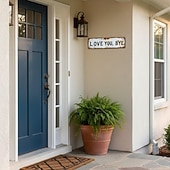 お買い得  壁の彫刻-愛してる、バイバイ - ヴィンテージメタルウォールサイン、愛してるバイバイメタルサイン、レトロなグリーンスタイルのメタルウォールプラーク装飾、廊下 &amp;ドアの装飾、家、キッチン、バー用の農家風の壁アート