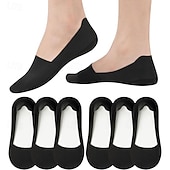 cheap Heating &amp; Cooling-6 Pair Thin No Show Socks Womens Nylon Non Slip Low Cut Invisible Liner Footies Thin Silk Socks for Flats Loafers Lightweight