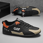 levne Pohodlné šněrovací boty-Pánské černo-béžové golfové tenisky, sportovní a pohodlné, ideální na golfová hřiště a aktivní pobyty