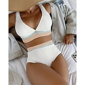 baratos Surfistas Tankinis &amp; Bikinis-Women's Regular Surfing Tankinis &amp; Bikinis Bathing Top 2 Pieces Geometric Open Back UV Protection Elastic Sleeveless Swimwear Surfing Diving Swimming Summer