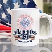 preiswerte Becher &amp; Tassen-Tasse zum 250. Jahrestag der Vereinigten Staaten, patriotisches Geschenk, Keramik-Kaffeebecher zum 550. Jahrestag, 1776–2026 Amerika 250, Geschenk zum Unabhängigkeitstag (4. Juli) für Männer und