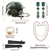 economico Accessori e altro-Anni 1920 Fascia Flapper Il grande Gatsby Senza colletto Costume Per donna Carnevale Mascherata Feste Mascherata Adulti 1 Paio di orecchini 1 Bracciale Guanti Tutte le stagioni
