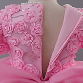 economico Abiti da Fiori-Abito da damigella d'onore bambina Ragazze Abito formale Abiti da sposa Feste Matrimonio Formale Moda Formale Principessa Abito per la Prima Comunione Rete Tinta unica Manica Corta Girocollo Bianco