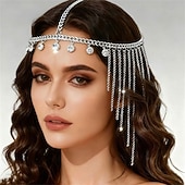 economico Accessori danza-Accessori Samba Catena di fronte a frange con strass Cerchietto Costumi per performance