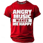  Camiseta negra divertida con la música enojada que me hace feliz para hombre, con gráficos de heavy metal, rock y punk, para amantes de la música, ropa de humor en tallas S, M, L, XL, XXL y XXXL.