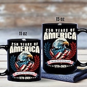abordables Tazas-Taza del 250.º aniversario de Estados Unidos, regalo patriótico, taza de café de cerámica del semiquincentenario, 1776-2026, Estados Unidos 250, Día de la Independencia, regalo del 4 de julio para