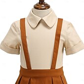 cheap Dresses-1950s Retro Vintage Midi Swing Dress Flare Dress Short Sleeves Solid Color Fit &amp; Flare Swing Fancy Dress Girls' Children's Day Masquerade Vacation Dailywear Birthday Party Kid's Dress Homecoming
