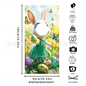 abordables Tapisseries de vacances-Guirlande photo en forme de lapin de Pâques, accessoire idéal pour décorer une porte ou une fête, parfaite pour les décorations de fêtes et les fêtes de Pâques en intérieur ou en extérieur.
