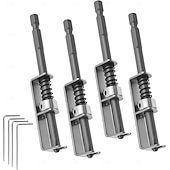 billige borkronesett-4 stk. fjærbelastet skrueholderbits, fallsikker skrutrekkerbits, universelt skruefesteverktøy, enhånds, skruerdriftsguide borespissholder for elektriker, mekaniker, gjør-det-selv-entusiast