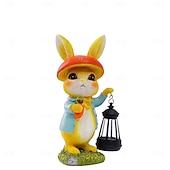 olcso Pathway Lights &amp; Lanterns-húsvéti kültéri napelemes vízálló gyantás nyuszi lámpás, kerti udvari ösvény gyep dekoráció, farm tájvilágítás, aranyos nyúl figura, kültéri dekoratív kiegészítő lámpa kertbe, ünnepi dekoráció