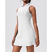 levne Dámské šaty-Dámské Jednobarevné Tenisové šaty Sportovní šaty Bez rukávů Zapni Kapsy Odvod vlhkosti Prodyšné Tenis Běh Zdatnost Šaty Bílá Růžová Modrá Oblečení na tenis