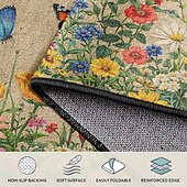economico Tappeti corridoio-tappeto da corridoio floreale con design colorato di fiori e farfalle, lungo e decorativo, per l'ingresso di casa