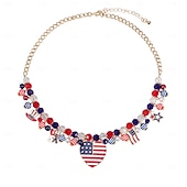  250e anniversaire des États-Unis Collier Occasionnel Adulte Unisexe Jour de l'Indépendance / 4 Juillet 4 Juillet Soirée Performance Se déguiser