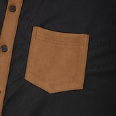  Férfi Ing Gofri ing Alkalmi ing Vintage ing Gombos póló Fekete Sötétkék Lóhere Szürke Hosszú ujj Texturált Hajtóka Hétköznapi Napi Színes Ruházat Divat Modern Laza elegáns