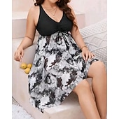 お買い得  サーフィンタンクiniとビキニ-女性用 光 プラスサイズの水着 サーフィン用タンキニ＆ビキニ 水着 花 オープンバック UVプロテクション 弾性ある ノースリーブ スイムウェア 水着 サーフィン 潜水 水泳 夏