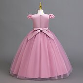 abordables Vestidos de Niña de Flores-Vestido de Niña Florista Chica Vestido formal Atuendo de boda Fiesta Boda Formal Moda Adorable Princesa Retazos Malla Color sólido Sin Mangas Cuello Barco Azul Piscina Rosa 4 años +