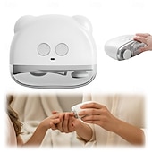 Недорогие Личный уход и здоровье-Электрические кусачки для ногтей 2-в-1, модернизированные электрические кусачки для ногтей со светодиодной подсветкой, электрическая пилка для ногтей с 3 регулируемыми скоростями для шлифовки и