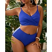 baratos Surfistas Tankinis &amp; Bikinis-Mulheres Padrão Tankinis e biquínis para surfe Roupa de banho 2 Peças Cor Sólida Sem costas Proteção UV Elástico Sem Manga Roupa de Banho Surfe Mergulho Natação Verão