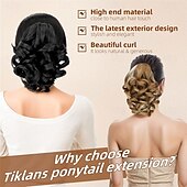 economico Code-Extension per coda di cavallo rossa, extension per coda di cavallo con clip a artiglio da 9 pollici, pezzi di capelli per coda di cavallo ondulata sintetica morbida naturale per donne
