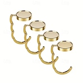 abordables Almacenamiento y organización-4 ganchos de metal plegables para bolsos, portátiles y antideslizantes, multifuncionales en tono dorado, adecuados para mesas, almacenamiento de billeteras, bolsos de mujer, ganchos para mochilas de