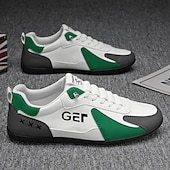 levne Pohodlné šněrovací boty-Pánské černo-béžové golfové tenisky, sportovní a pohodlné, ideální na golfová hřiště a aktivní pobyty