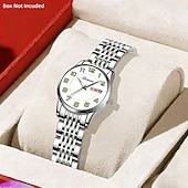 billiga Kvartsklockor-Klassisk Damklocka Original Kvarts Klocka Rhinestone Urskiva Luminös Datum och Kalenderfunktion Trendig Moderiktiga Affärsluxusklocka Bästa Val för Födelsedagspresent Mors Dag