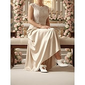 billige Mor til bruden/groom-vintage hvite snørehæler for kvinner – viktoriansk-inspirerte bryllupssko fra 1920-tallet med elegant blondesløyfe for bruder og formelle arrangementer