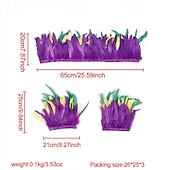 abordables Accesorios-Carnaval 2026, accesorios de samba para carnaval de Río, conjunto de disfraz de fiesta con plumas moradas, verdes y amarillas, disfraz de actuación para festival de Brasil