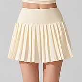 Χαμηλού Κόστους Γυναικείες φούστες και σορτς-Γυναικεία Μονόχρωμο Casual φούστα Σκορτ τένις Φούστες τένις με σορτς Τσέπη Γρήγορο Στέγνωμα Αναπνέει Τρέξιμο Καταλληλότητα Γιόγκα Φούστες Ελλειψη Βιολετί Λευκό Κίτρινο Ρούχα τένις