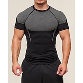 economico T-shirt e Canottiere da Corsa-Per uomo Blocco di colori T-shirt da corsa Maglia a compressione Maglia da corsa Estate Primavera Autunno Manica Corta Asciugatura Rapida Compressione Traspirante Allenamento in Palestra Allenamento