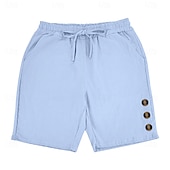 ieftine Vacanţă-Bărbați Pantaloni Scurți Pantaloni scurți din in Pantaloni scurți de vară Pantaloni scurți de plajă Cordon Talie elastică Simplu Confort Respirabil Lungimea genunchiului Zilnic În aer liber Concediu