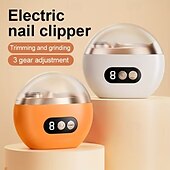 Недорогие Личный уход и здоровье-Умные электрические кусачки для ногтей 2-в-1: полировщик и триммер для ногтей, заряжаются через USB, литий-полимерный аккумулятор 500 мАч, с функциями защиты от порезов, шлифовки и подсветки,