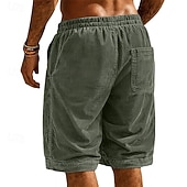economico Pantaloncini casual-Per uomo Shorts Pantaloncini casual Pantaloncini di velluto a coste Pantaloncini strutturati Tasca Elastico in vita Tinta unica Semplice Comodità Traspirante Lunghezza al ginocchio Casuale All'aperto