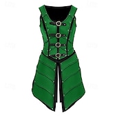 levne Šaty-Středověké Renesanční Šaty Zbraně a výzbroj Kamizelka Válečník Shieldmaiden Barbar Maškarní kostým Dámské Viking Fantazie předvečer Všech svatých Karneval Výkon LARP Ren Faire Dospělé Šaty