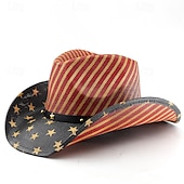  250. rocznica USA Retro / vintage Dziki Zachód Kowbojski kapelusz kowbojka Kowboj West Cowboy Strój na bal maskowy Dla obu płci Bal maskowy 4 lipca Impreza Dzień Niepodległości Dla dorosłych Kapelusz