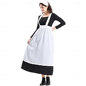  250º Aniversario de EE. UU. Siglo 19 década de 1800 Hasta el Tobillo Vestido de la pradera Conjunto de gorro y delantal Larga Chica pionera Colonial Pionero Guerra Revolucionaria Disfraz Mujer