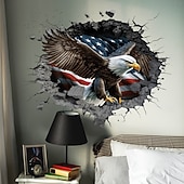  2 db-os kitört lyukú amerikai függetlenség napi zászló sas falmatrica nappali személyre szabott öntapadós matricák