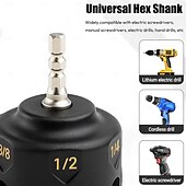 お買い得  DIY・工具-ナット除去ドリルアタッチメント 六角シャンクナットドリルビット ソケットレンチツール ドライバー 1/4インチ 3/8インチ 1/2インチ ネジ棒用